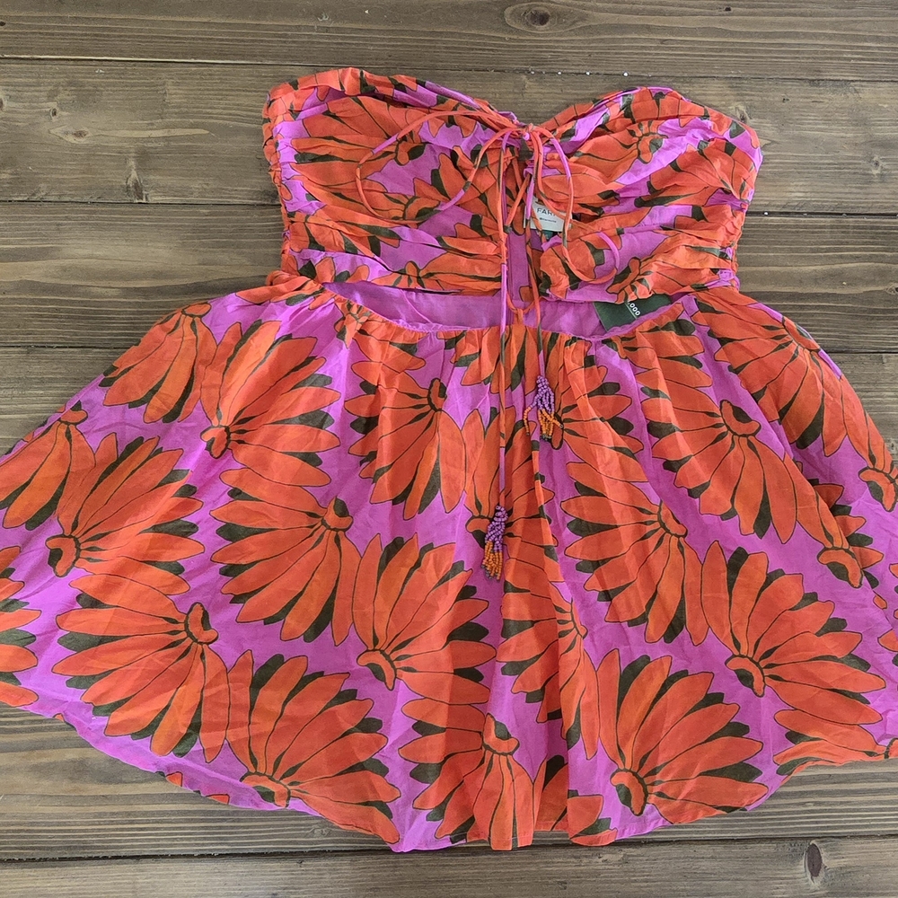FARM Rio Dress in Pink and Orange Floral